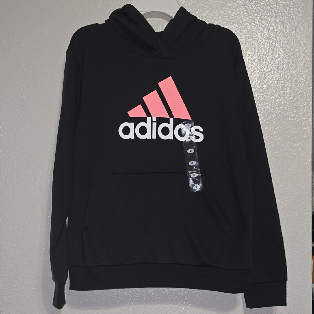 Adidas Black and Pink Women's Sweater